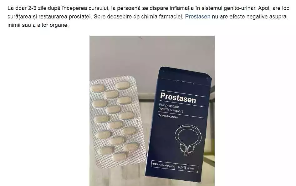 Prostasen – tratament natural pentru problemele prostatei la farmacia din Bacau
